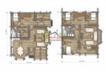 Проект дома из оцилиндрованного бревна «Самара» - План 1 и 2 этажа