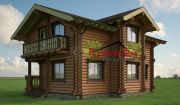 Проект дома из оцилиндрованного бревна «Дубровка» - Фасад 1
