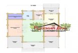 Проект дома из оцилиндрованного бревна «Федоскино» - План 1 этажа