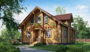 Проект дома из оцилиндрованного бревна «Горно-Алтайск» - Фасад 1