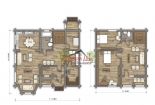 Проект дома из оцилиндрованного бревна «Горно-Алтайск» - План 1 и 2 этажа