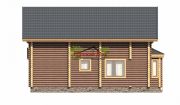 Проект дома из оцилиндрованного бревна «Самара» - Фасад 3