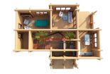 Проект дома из оцилиндрованного бревна «Саратов» - План 1 этажа