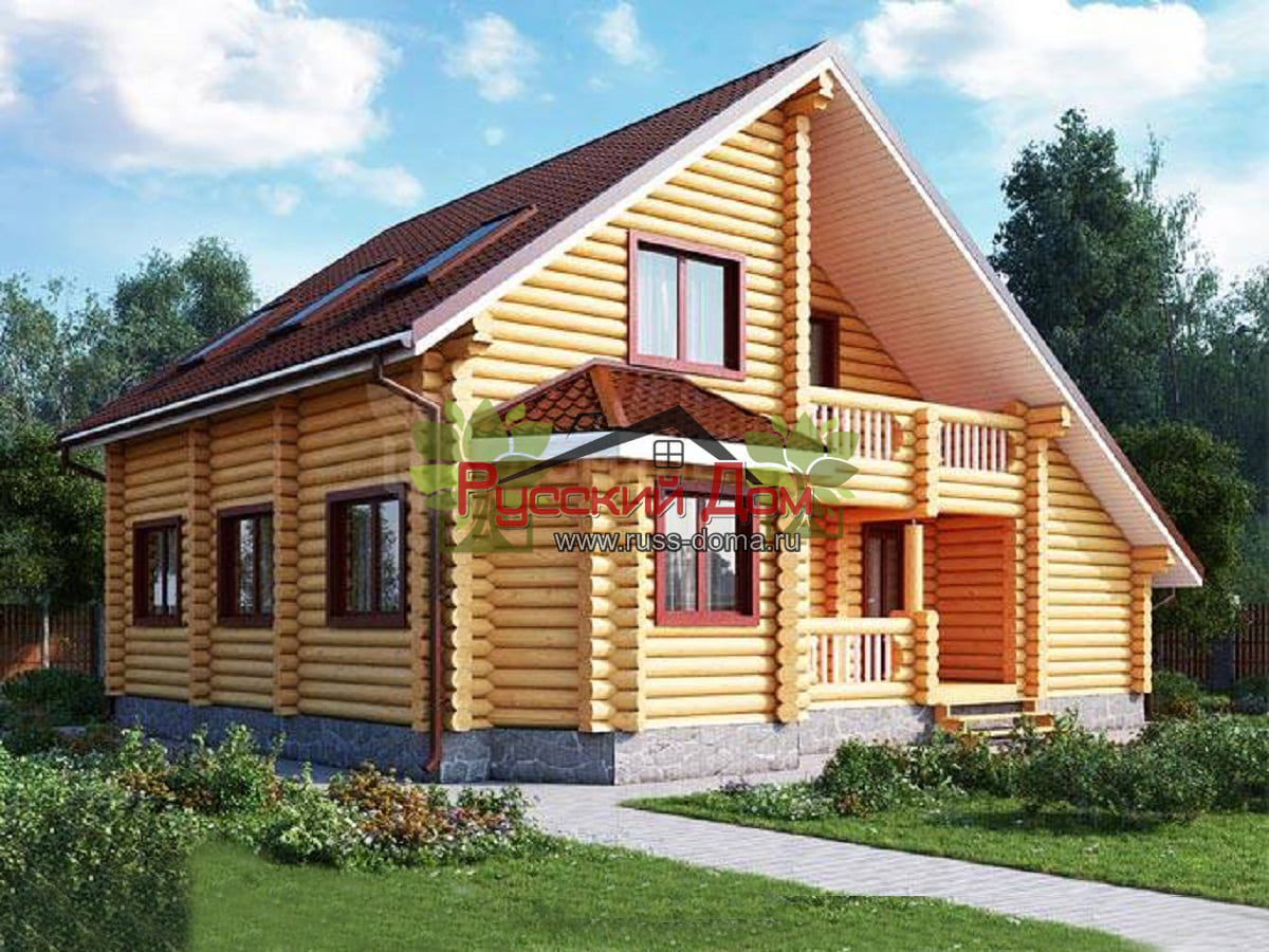 Проект дом из оцилиндрованного бревна «Красноярск-155»